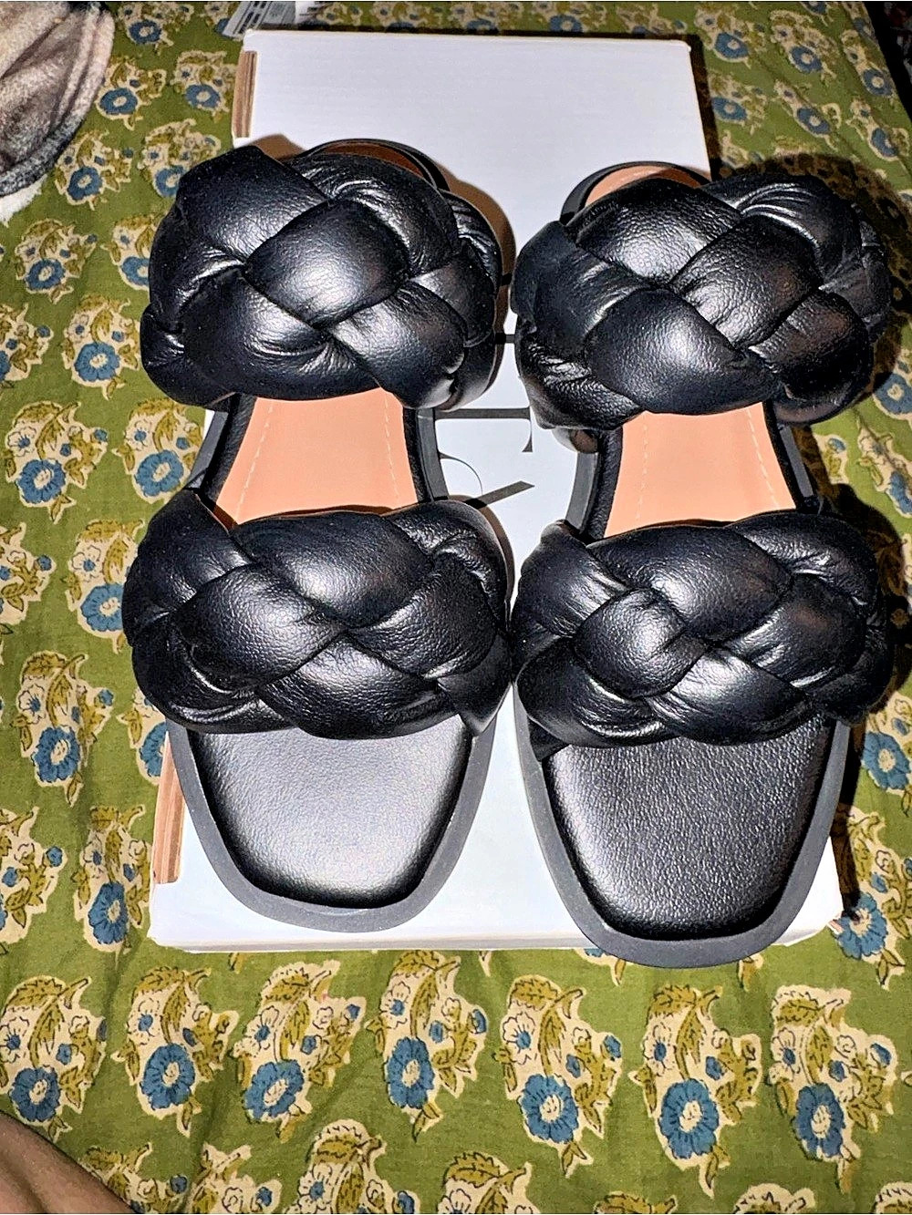 Alta Odette Black Braided Slide Sandals in Black EU 35